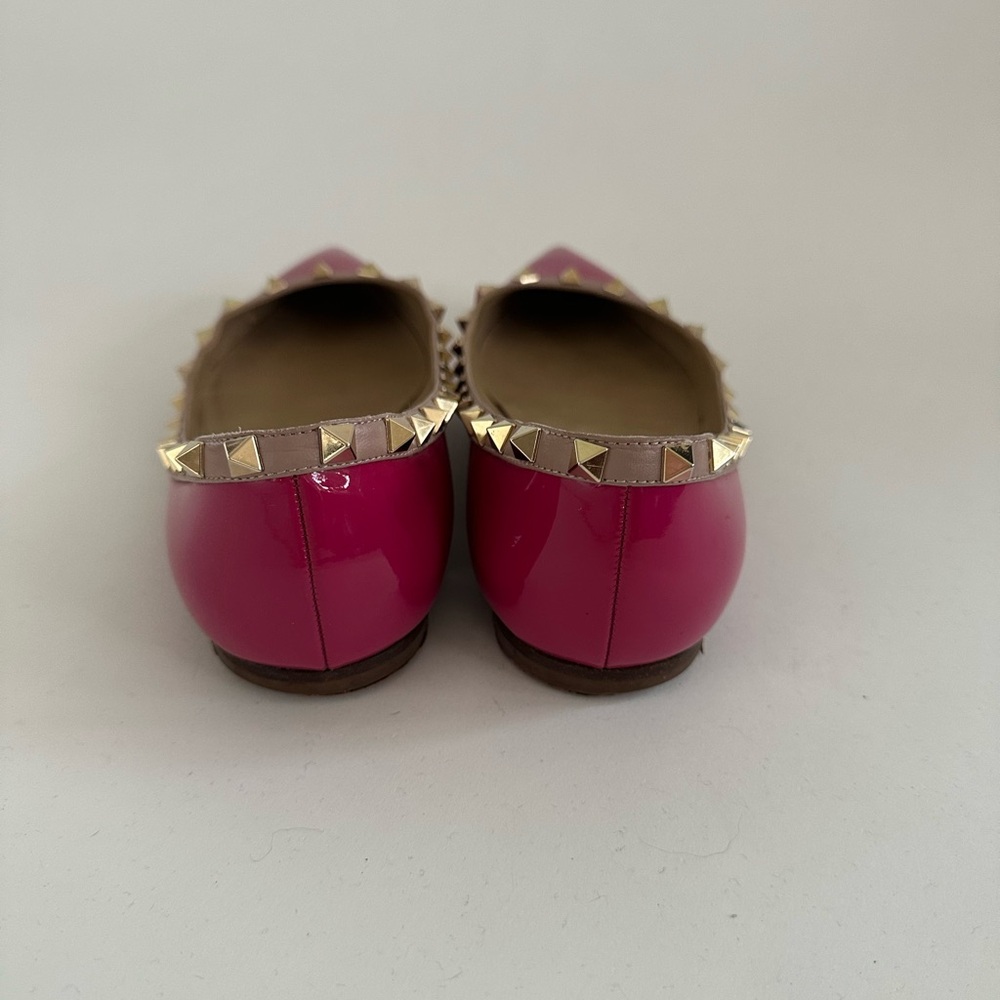 Valentino Black Rockstud Flats 40 (9) - Picture 4 of 7